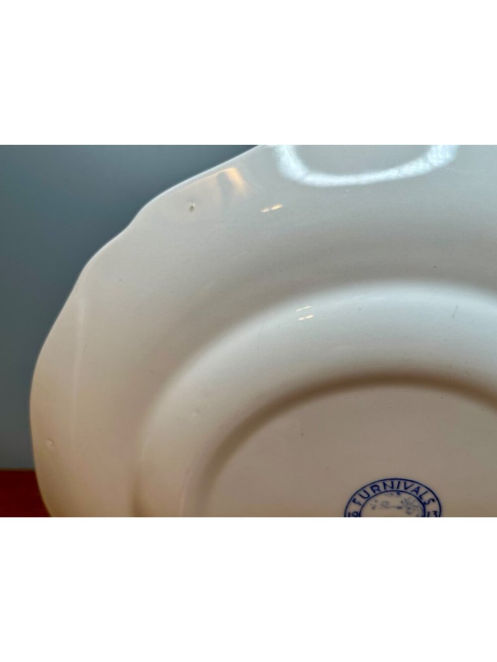 Set of 2 Antique FURNIVALS 1913 Blue Quail 10 1/4" Dinner Plates Round Backstamp - Picture 15 of 16